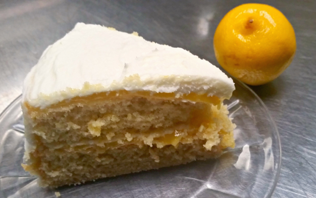 Lemon Cake With A Lemon Custard Filling And Lemon Butter Frosting