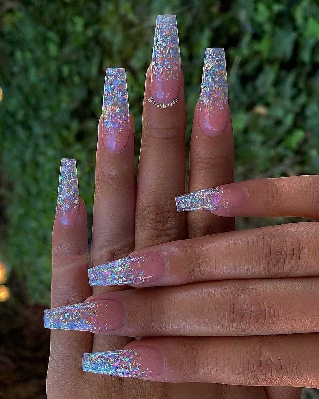 Coffin Nail Ideas Glitter Inspired